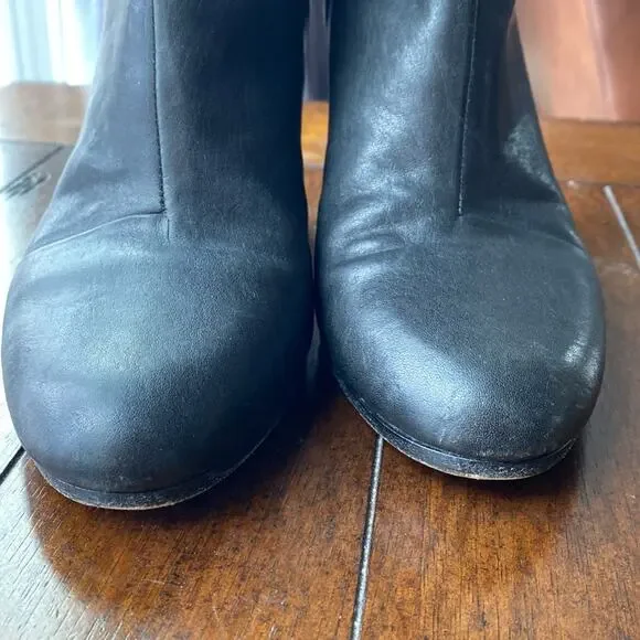 rag & bone Classic Newbury Ankle Boots Black leather stacked heel size 7 - Picture 10 of 12